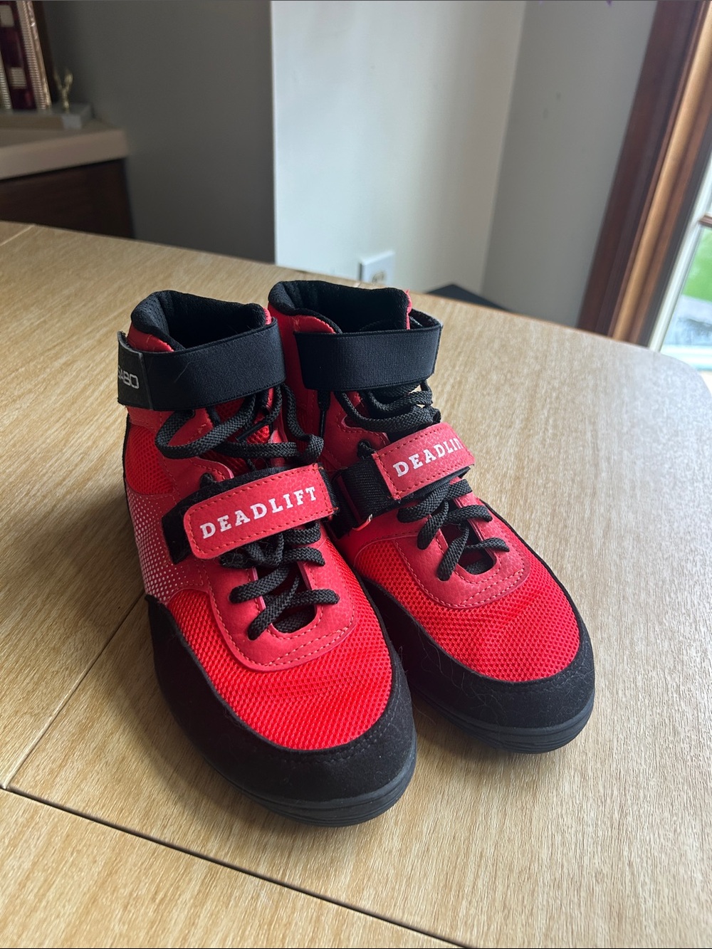 SABO Red and Black High-Top Deadlift Shoes